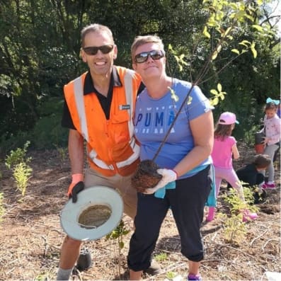 Sarah Matheson planting with Greening Taupo