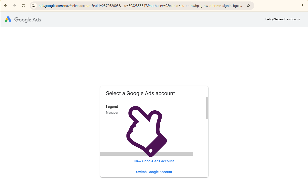 Legend Google Adsstep 2