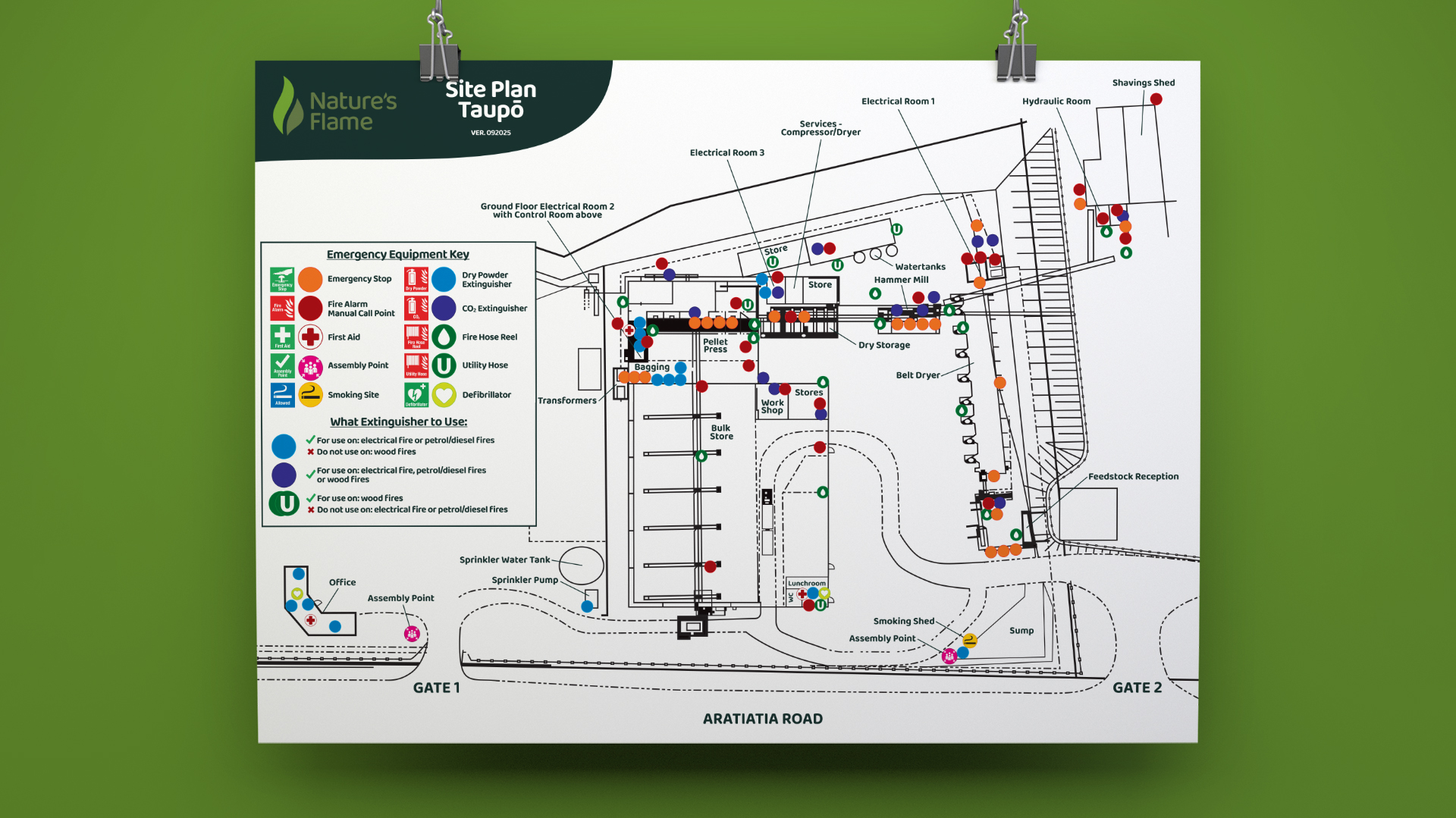 Nature's Flame Site Mergency Info Diagram