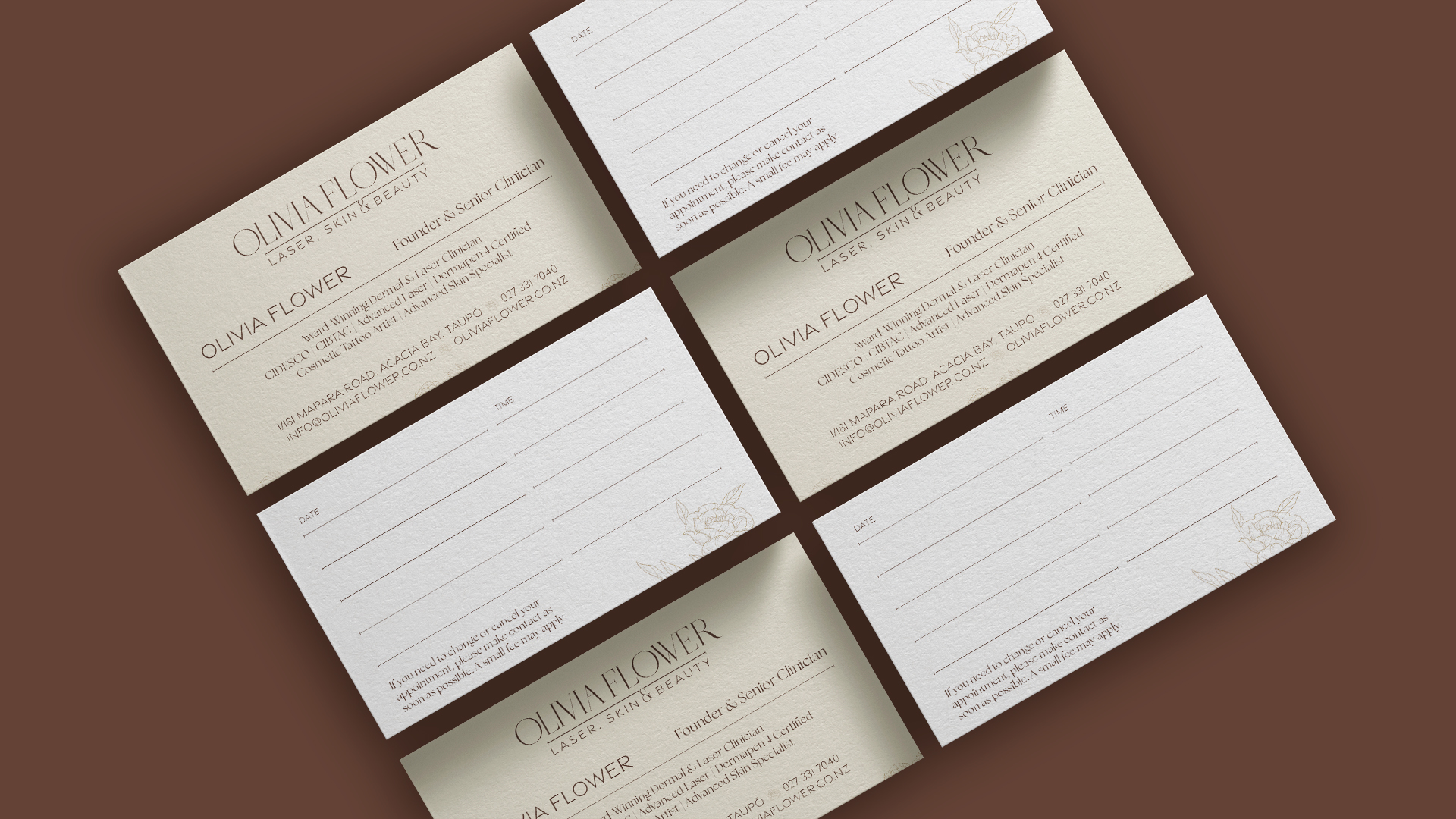 Olivia Flowers Brand Business Cards