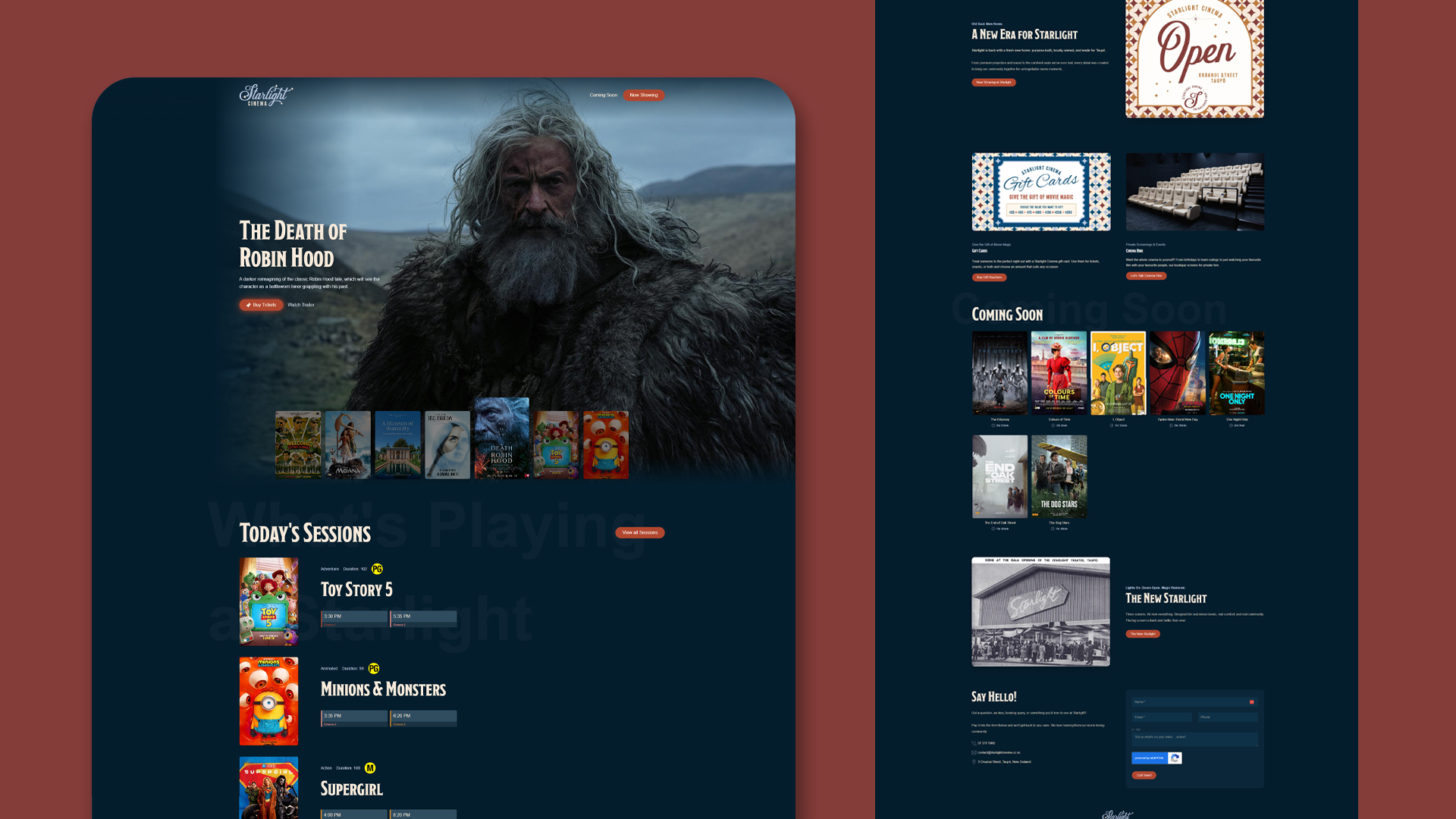 Starlight Website Features Intergration Via Api To Veezy For Movie Listings
